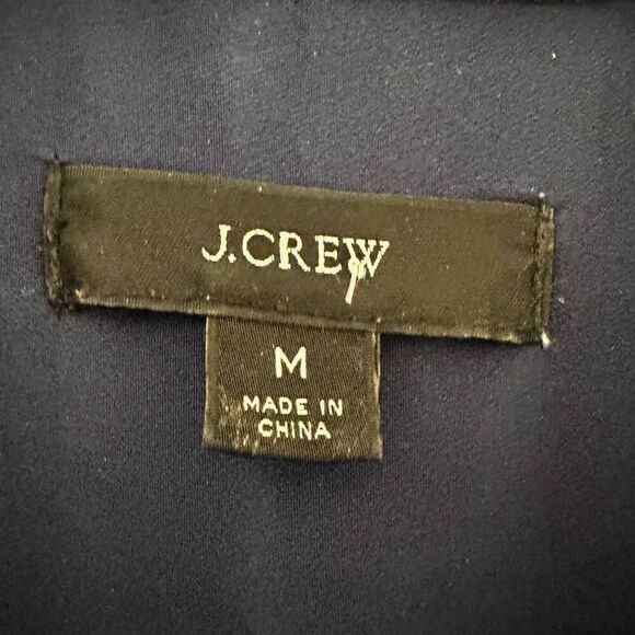 J Crew Dress Womens Purple Navy Scattered Peony Floral Tie Neck Tiered SZ M - Picture 9 of 16